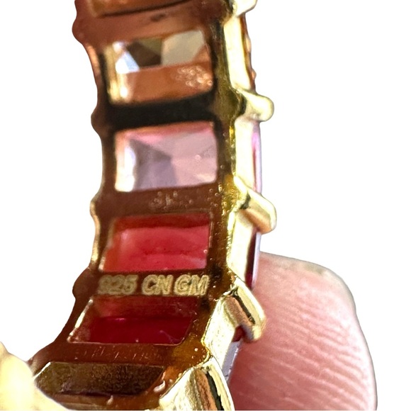 GM CN 925 Sterling Silver 6.5 mm Rainbow CZs Eternity Ring Size 7 Gay Pride New - Picture 11 of 16